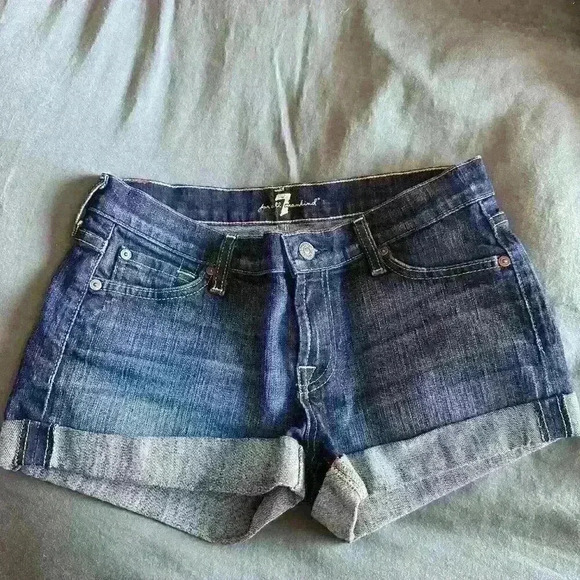 Dark wash 7 For All Man Kind denim shorts - Picture 2 of 3